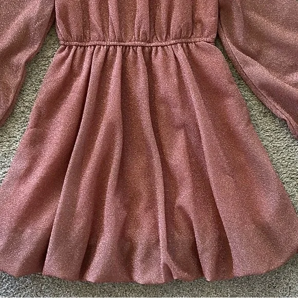 Hayden Girls Elegant Pink Metallic Dress - Picture 4 of 6